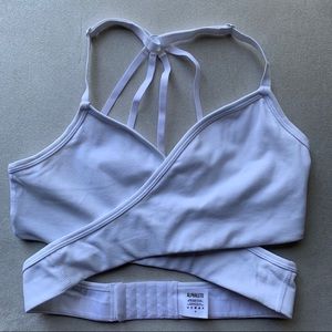 Alphalete White Wrap Around Bra Size Small